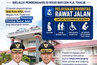 Poster resmi Pemkot Sungai Penuh yang menampilkan peluncuran layanan prioritas rawat jalan untuk kelompok rentan di RSUD Mayjen H.A. Thalib. (kominfo Kota Sungai Penuh) 