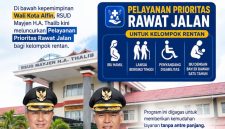 Poster resmi Pemkot Sungai Penuh yang menampilkan peluncuran layanan prioritas rawat jalan untuk kelompok rentan di RSUD Mayjen H.A. Thalib. (kominfo Kota Sungai Penuh) 