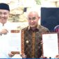 Wali Kota Sungai Penuh bersama Bupati Bungo dan Bupati Kerinci saat membahas pembukaan rute penerbangan Batik Air Muara Bungo–Jakarta, Jumat (29/5).(fhoto :Prokopim Kota Sungai Penuh)