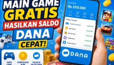 Ilustrasi promosi game penghasil saldo DANA gratis ( Foto AI)