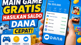 Ilustrasi promosi game penghasil saldo DANA gratis ( Foto AI)