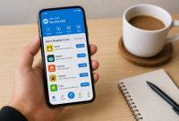 ilustrasi Smartphone dengan aplikasi game penghasil koin