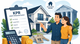 Ilustrasi sebuah Rumah dengan desain minimalis yang nyaman, asri, dan cocok untuk hunian keluarga.