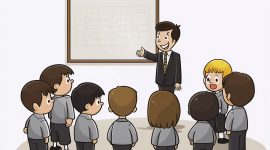 Ilustrasi guru honorer mengajar di ruang kelas ( foto Freepik)