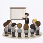 Ilustrasi guru honorer mengajar di ruang kelas ( foto Freepik)