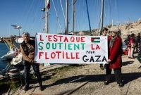 Ilustrasi. aktivis Global Sumud Flotilla (Foto: AFP/CLEMENT MAHOUDEAU)
