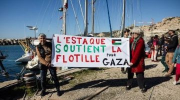 Ilustrasi. aktivis Global Sumud Flotilla (Foto: AFP/CLEMENT MAHOUDEAU)
