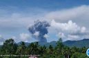 Kolom abu putih kelabu kehitaman erupsi Gunung Dukono, Sabtu (9/5/2026). (Dok. Pos PGA Dukono)