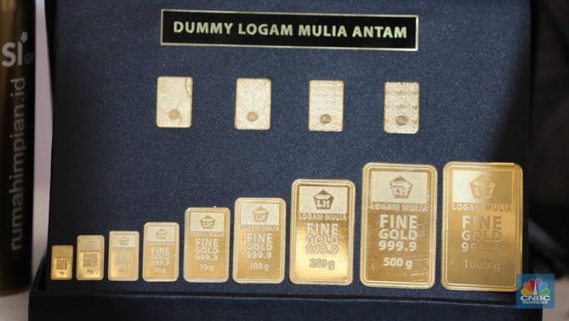 Harga emas Antam hari ini, 29 Mei 2026, naik ke Rp2,77 juta per gram di butik Logam Mulia.(fhoto : CNBC Indonesia/Tri Susilo)