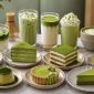 Makanan dan minuman serba matcha. (Foto: ChatGPT)