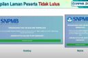 Tampilan pengumuman hasil UTBK SNBT tahun lalu bagi yang tidak lolos SNBT. Foto: Tangkapan Youtube SNPMB ID