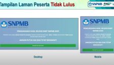Tampilan pengumuman hasil UTBK SNBT tahun lalu bagi yang tidak lolos SNBT. Foto: Tangkapan Youtube SNPMB ID