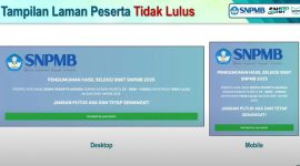 Tampilan pengumuman hasil UTBK SNBT tahun lalu bagi yang tidak lolos SNBT. Foto: Tangkapan Youtube SNPMB ID