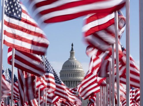 Foto: Bendera Amerika Serikat (AP/Alex Brandon)