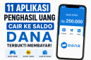 Ilustrasi aplikasi penghasil uang yang menawarkan saldo DANA sebagai hadiah bagi pengguna. ( Foto AI)