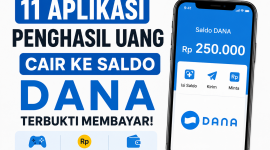 Ilustrasi aplikasi penghasil uang yang menawarkan saldo DANA sebagai hadiah bagi pengguna. ( Foto AI)