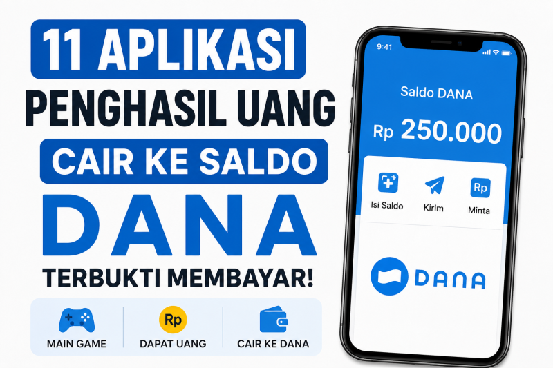 Ilustrasi aplikasi penghasil uang yang menawarkan saldo DANA sebagai hadiah bagi pengguna. ( Foto AI)