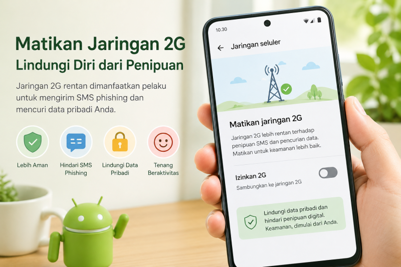 Ilustrasi pengaturan jaringan 2G di Android. Sumber: Google/Ilustrasi AI.