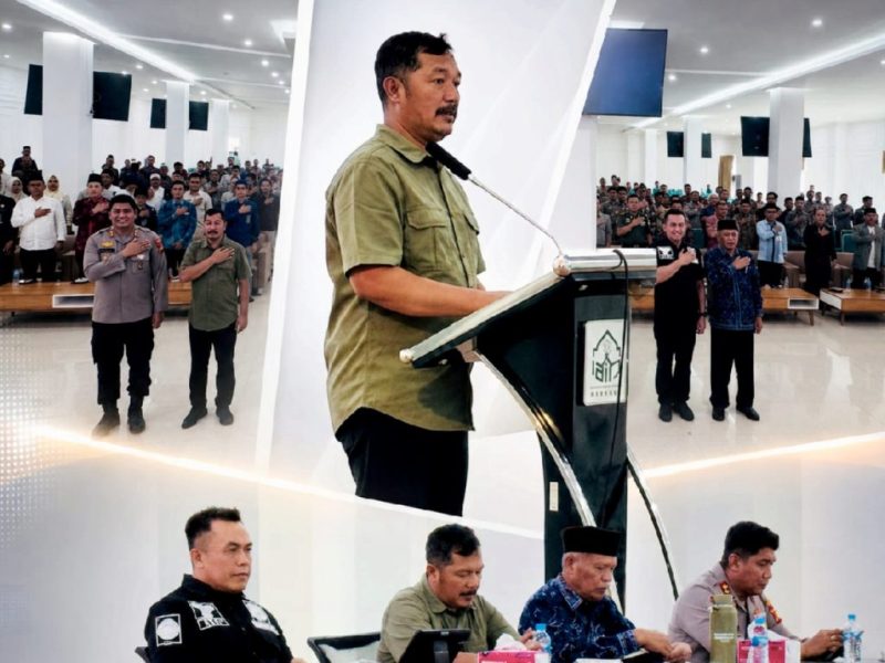 Bupati Kerinci Monadi membuka Sosialisasi Kebangsaan Pencegahan Intoleransi, Radikalisme, Ekstremisme, dan Terorisme (IRET) di Aula SBSN Perpustakaan Digital IAIN Kerinci, Kamis (19/6/2026). Foto Kerinci Satu.
