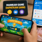 Ilustrasi bermain game penghasil uang di smartphone. (Foto: AI)