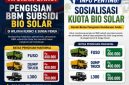 Personel Polres Kerinci menyosialisasikan aturan baru pengisian BBM subsidi Bio Solar di SPBU, Kamis (4/6/2026).