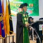 Rektor IAIN Kerinci, Dr. Jafar Ahmad, menyampaikan sambutan pada Wisuda Sarjana dan Pascasarjana Angkatan XII, Kamis (18/6/2026).