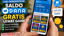 Ilustrasi cara mendapatkan saldo DANA gratis lewat game penghasil uang di smartphone pada tahun 2026. ( Foto AI)