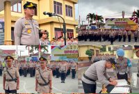 Kapolres Kerinci memimpin upacara sertijab dan Korps Raport kenaikan pangkat personel periode 1 Juli 2026.