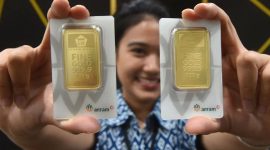Ilustrasi emas batangan Antam. Harga emas Antam pada 7 Juni 2026 tercatat stabil.(Foto : ANTARA /Indrianto Eko Suwarso/Spt)