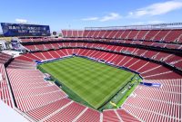 Tampilan San Francisco Bay Arena, nama sementara Levi's Stadium selama Piala Dunia 2026, di Santa Clara, California, AS, pada 7 Juni 2026. (AFP/Josh Edelson)