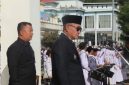 Wali Kota Sungai Penuh Alfin, SH memimpin Upacara Hari Lahir Pancasila 2026 di Lapangan Kantor Wali Kota Sungai Penuh, Senin (1/6/2026).