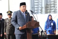 Ketua DPRD Sungai Penuh Hutri Randa mengikuti Upacara Hari Lahir Pancasila 2026 di Sungai Penuh.