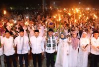 Ketua DPRD Kota Sungai Penuh, Hutri Randa, S.Sos., M.M., menghadiri Pawai Obor dalam rangka menyambut Tahun Baru Islam 1 Muharram 1448 H