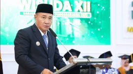 Wako Sungai Penuh Alfin menghadiri dan memberikan sambutan pada Wisuda XII IAIN Kerinci di Aula Digital Perpustakaan IAIN Kerinci, Kamis (18 Juni 2026).
