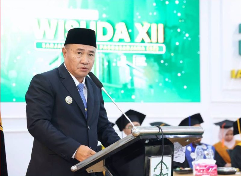 Wako Sungai Penuh Alfin menghadiri dan memberikan sambutan pada Wisuda XII IAIN Kerinci di Aula Digital Perpustakaan IAIN Kerinci, Kamis (18 Juni 2026).