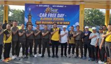 Sekda Kota Sungai Penuh Alpian menghadiri kegiatan Car Free Day dalam rangka Hari Bhayangkara ke-80 yang digelar Polres Kerinci di Lapangan Merdeka, Minggu (28/6/2026).