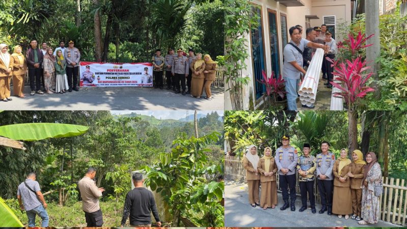 Polres Kerinci salurkan material instalasi air bersih kepada warga. ( Foto Humas Polres)