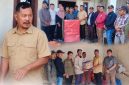 Bupati Monadi menyerahkan bantuan kepada warga korban kebakaran di Desa Bedeng Delapan dan Desa Simpang Belui, Kabupaten Kerinci, Jumat (5/6/2026).