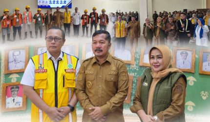 Bupati Kerinci Monadi membuka pelatihan, pembekalan, dan uji sertifikasi 220 tenaga kerja konstruksi tingkat terampil Kabupaten Kerinci Tahun 2026 di Ruang Pola Kantor Bupati Kerinci.
