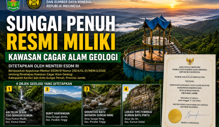 Kawasan Cagar Alam Geologi di Kota Sungai Penuh, Jambi.