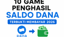Ilustrasi game penghasil saldo DANA 2026.