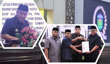 Wako Alfin menyampaikan Raperda Pertanggungjawaban Pelaksanaan APBD Kota Sungai Penuh Tahun Anggaran 2025 pada Rapat Paripurna DPRD.