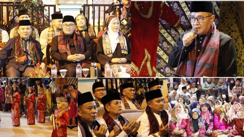 Wali Kota Sungai Penuh, Alfin, S.H., bersama tokoh adat, ninik mamak, dan masyarakat menghadiri Malam Pergelaran Seni Budaya Kenduri Sko Enam Luhah Sungai Penuh Tahun 2026. ( Foto Diskomimfosta)