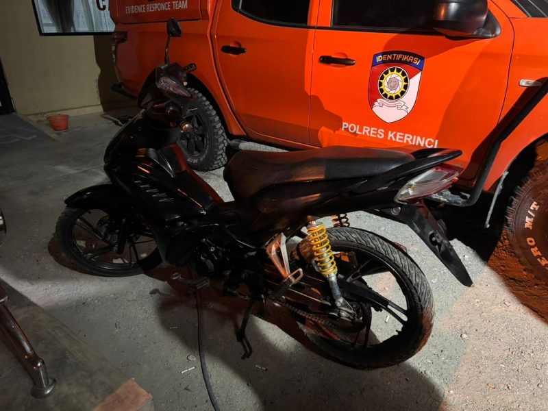 Barang bukti motor kasus curanmor di Polres Kerinci. ( Foto Humas Polres)