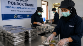 Ilustrasi dapur pengolahan makanan bergizi Program MBG. ( Foto AI)