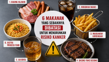 Ilustrasi makanan yang berpotensi meningkatkan risiko kanker. (Foto AI)