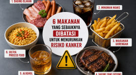 Ilustrasi makanan yang berpotensi meningkatkan risiko kanker. (Foto AI)