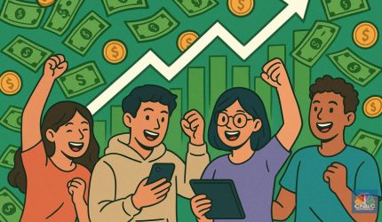 Gen Z bekerja dan berdiskusi di ruang kerja modern dengan laptop, menggambarkan tantangan dunia kerja di era remote work.