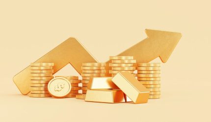 Ilustrasi trading emas di tengah proyeksi kenaikan harga emas dunia