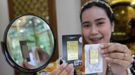 Harga emas Pegadaian terbaru 4 Juni 2026 Antam UBS Galeri24( Foto : Bloomberg Technoz/Andrean Kristianto)